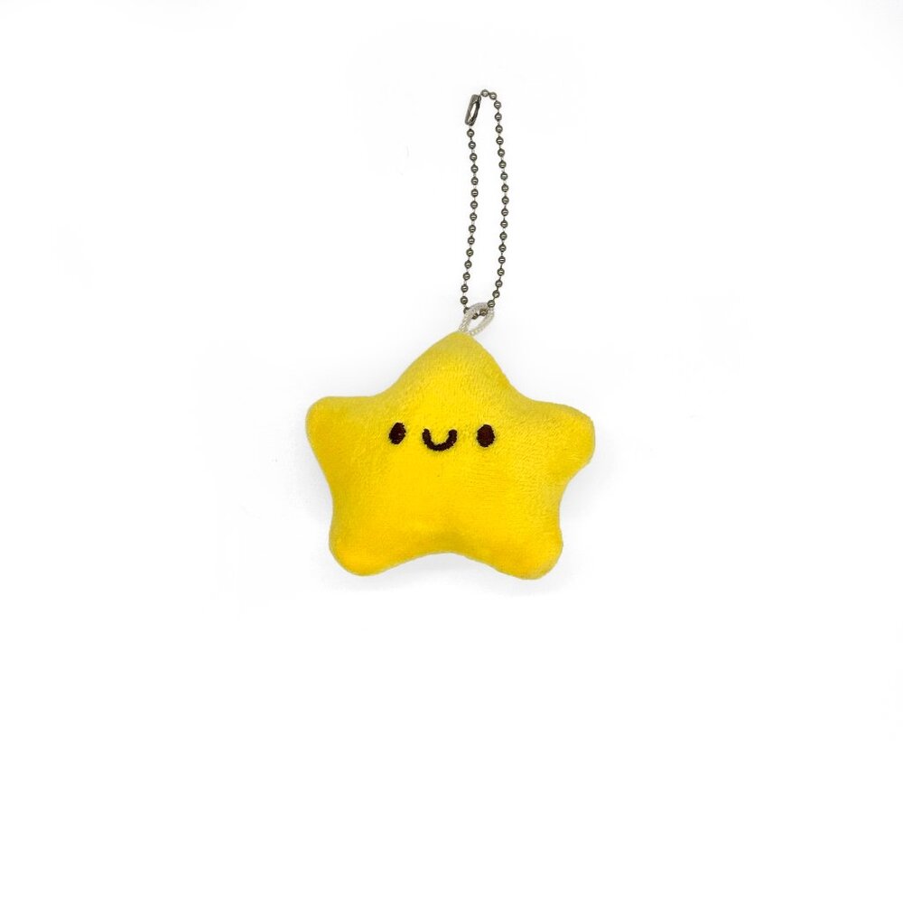 ⭐ NEW Smiley Star Plush Bag Charm/ Zipper Pull/ Keychain/ Tree Topper ⭐ - Picture 4 of 5
